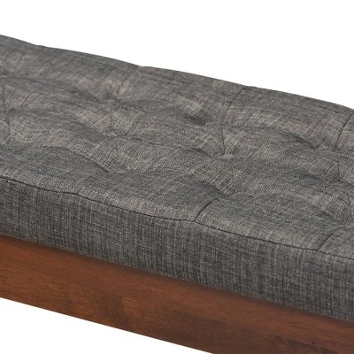 Alona Medium Wood Dining Bench Gray - Baxton Studio - Image 3