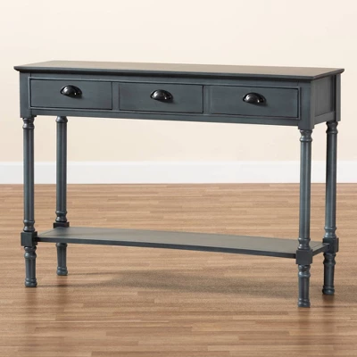 Garvey Wood 3 Drawer Entryway Console Table - Baxton Studio - Image 7