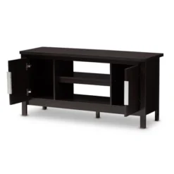 Marley Modern And Contemporary Finished TV Stand For TVs Up To 47" Dark Brown - Baxton Studio
