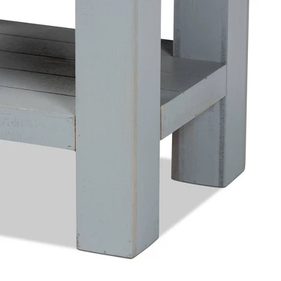 Hastin Two-Tone Wood 1 Drawer Nightstand Brown/Gray - Baxton Studio - Image 5