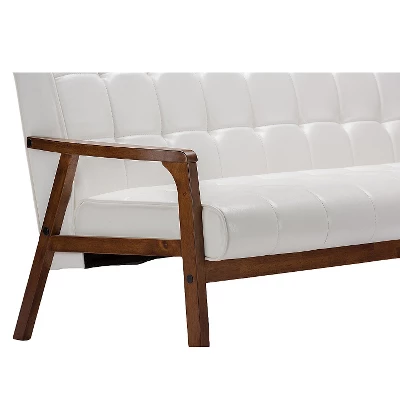 Mid-Century Masterpieces Sofa White - Baxton Studio - Image 3