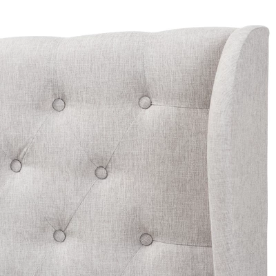 Cadence Modern And Contemporary Fabric Button Tufted Winged Headboard Gray - Baxton Studio - Image 2