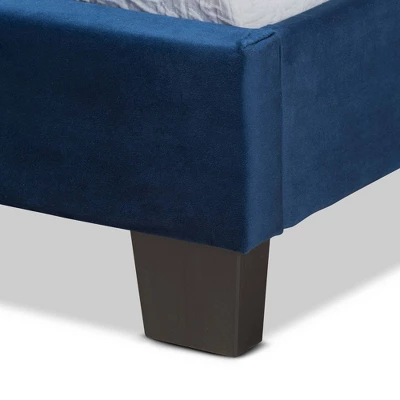 Benjen Glam Velvet Fabric Upholstered Panel Bed - Baxton Studio - Image 4