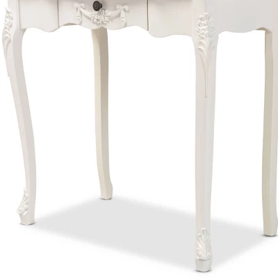 2pc Macsen Wood Vanity Set With Adjustable Mirror White - Baxton Studio - Image 7