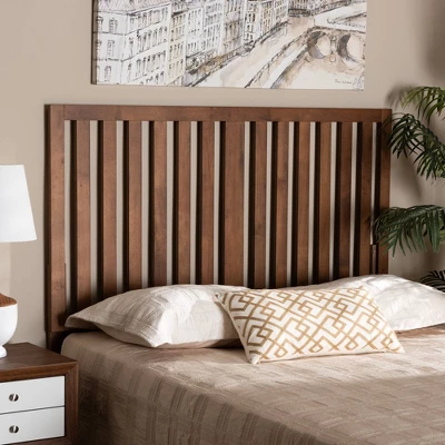Oren Modern And Wood Headboard Walnut - Baxton Studio - Image 2