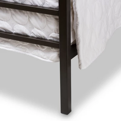 Queen Eleanor Vintage Industrial Finished Metal Canopy Bed Black - Baxton Studio - Image 4