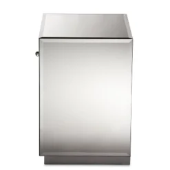 Rochadh Hollywood Glamour Style 1 Drawer And 1 Shelf Nightstand And Bedside Table Silver - Baxton Studio