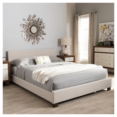 Elizabeth Modern And Contemporary Fabric Upholstered Panel - Stitched Platform Bed - Baxton Studio - Image 5