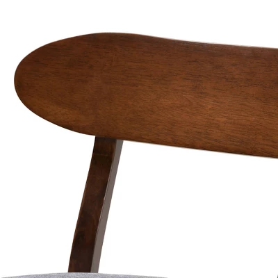 Ulyana Fabric And Wood Counter Stool - Baxton Studio - Image 4