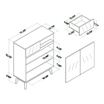 Hartman Wood Shoe Cabinet Walnut Brown - Baxton Studio - Image 3