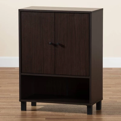 Rossin Modern Wood 2 Door Entryway Shoe Cabinet - Baxton Studio - Image 8