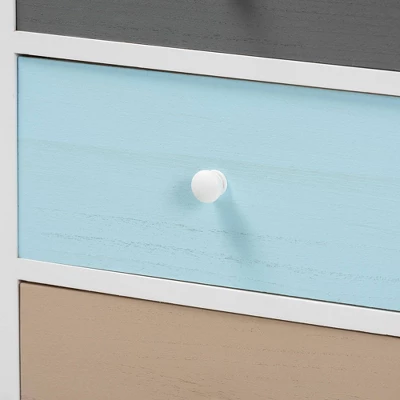 Kalila Wood 3 Drawer Nightstand White - Baxton Studio - Image 6