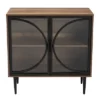 Carter Wood And Metal 2 Door Sideboard Dining Cabinet Walnut Brown/Black - Baxton Studio