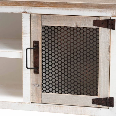 Deacon And Wood 2 Door Dining Room Buffet White/Brown - Baxton Studio - Image 4