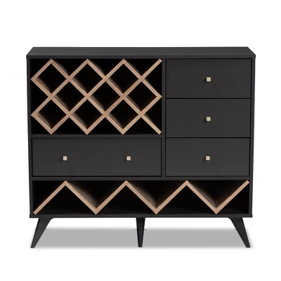 Baxton Studio Savino And Oak Finished Wood Wine Cabinet Gray/Brown - BaxtonStudio - Image 7