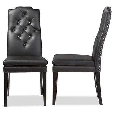 Set Of 2 Dylin Modern And Contemporary Faux Leather Dining Chairs - Baxton Studio