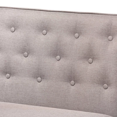 2pc Riordan Fabric Upholstered And Wood Dining Nook Banquette Set Gray/Walnut Brown - Baxton Studio - Image 3