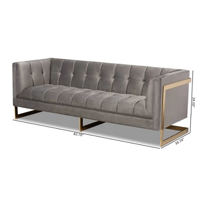 Ambra Velvet Sofa - Baxton Studio - Image 9