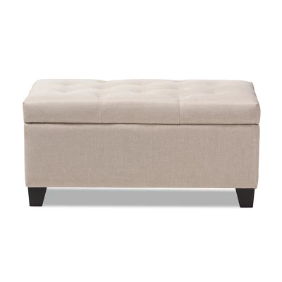 Michaela Modern And Contemporary Fabric Upholstered Storage Ottoman - Baxton Studio - Image 2