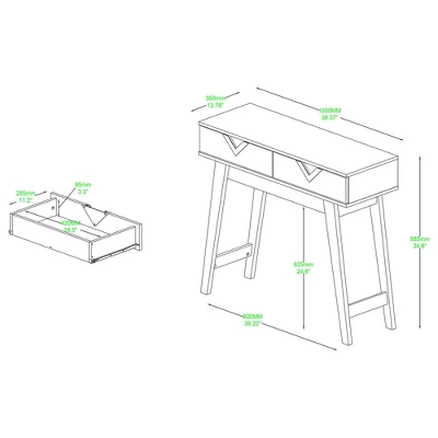Wales Wood 2 Drawer Console Table Light Brown - Baxton Studio - Image 10