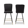 2pc Preston Two-Tone And Metal Bar Stool Set - Baxton Studio