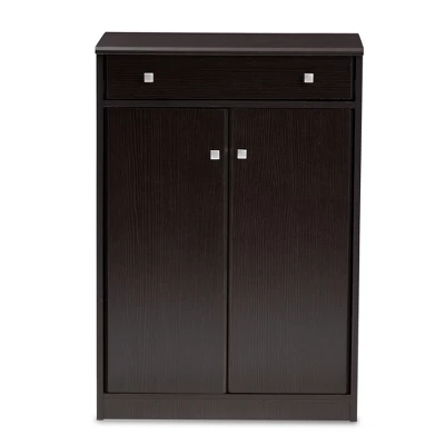 Dariell Modern And Contemporary Finished Shoe Cabinet Dark Brown - Baxton Studio - Image 2