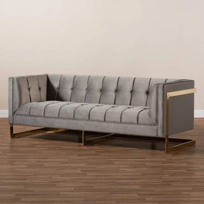 Ambra Velvet Sofa - Baxton Studio - Image 8