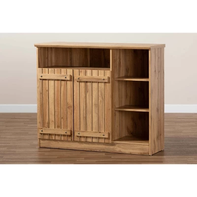 2 Door Eren Farmhouse Wood Dining Room Sideboard Buffet - Baxton Studio - Image 6