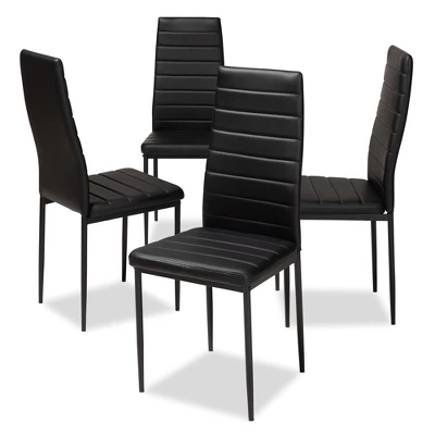 Set Of 4 Armand Modern And Contemporary Faux Leather Upholstered Dining Chairs - Baxton Studio - Image 5
