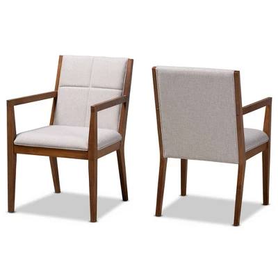 Set Of 2 Theresa Fabric Upholstered Wood Living Room Accent Chair - Baxton Studio - Image 10