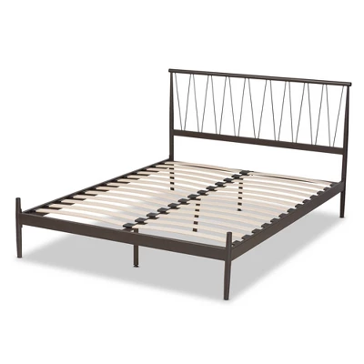 Samir Metal Platform Bed Black - Baxton Studio - Image 5