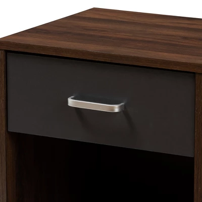 Hansel 1 Drawer And Finished Nightstand Brown/Gray - Baxton Studio - Image 6