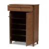 Shelf Wood Shoe Storage Cabinet With Drawer Coolidge Brown - Baxton Studio