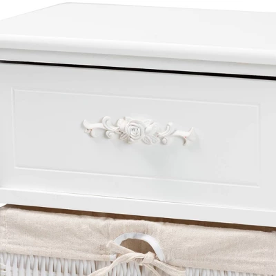 Madelia Wood 1 Drawer Storage Unit White - Baxton Studio - Image 5