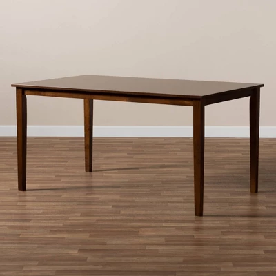 Eveline Rectangular Wood Dining Table Walnut Brown - Baxton Studio - Image 5