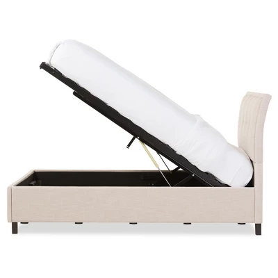 Queen Lea Modern And Contemporary Mix - Linen Storage Platform Bed - Baxton Studio - Image 3