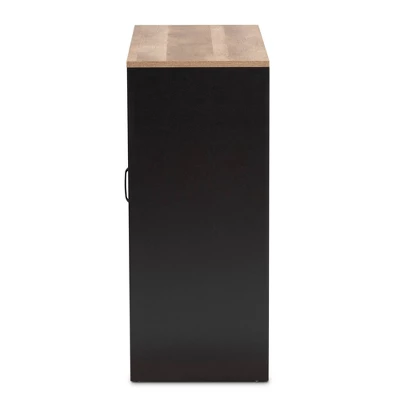 Connell Two-Tone Wood And Metal Sideboard Buffet Natural Brown/Black - Baxton Studio - Image 3