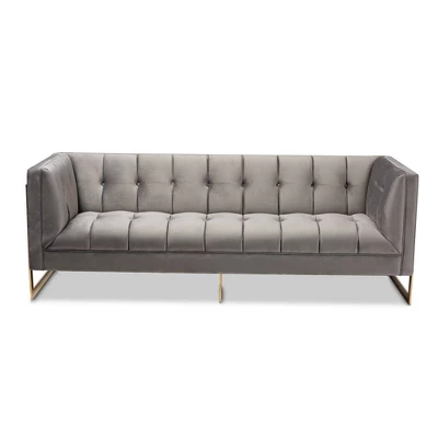 Ambra Velvet Sofa - Baxton Studio