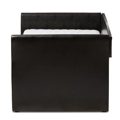 Twin Camino Modern And Contemporary Faux Leather Upholstered Daybed With Guest Trundle Bed - Baxton Studio - Image 2