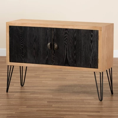Denali Wood And Metal Storage Cabinet Brown/Black - Baxton Studio - Image 7