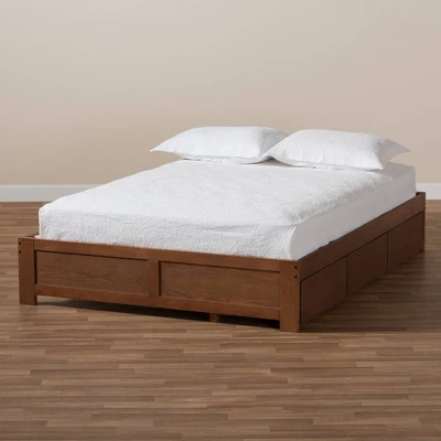 Wren 3 Drawer Storage Bed Frame Walnut - Baxton Studio - Image 9