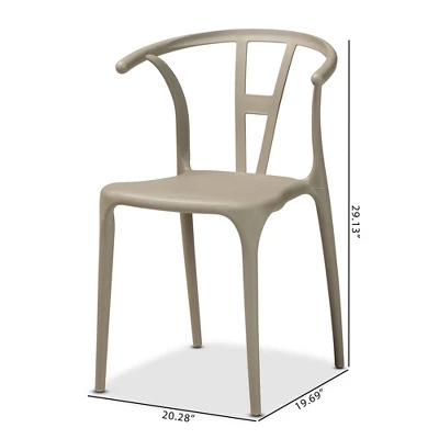 4pc Warner Plastic Dining Chair Set - Baxton Studio - Image 7