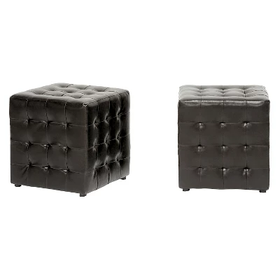 Set Of 2 Siskal Modern Cube Ottoman - Baxton Studio - Image 2