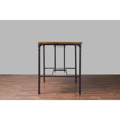 Vintner Pub Counter Height Dining Set Black/Brown - Baxton Studio - Image 5