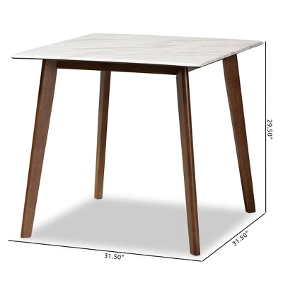 Kaylee Wood Dining Table White/Brown - Baxton Studio - Image 6