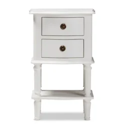 Audrey Finished 2 Drawer Nightstand White - Baxton Studio