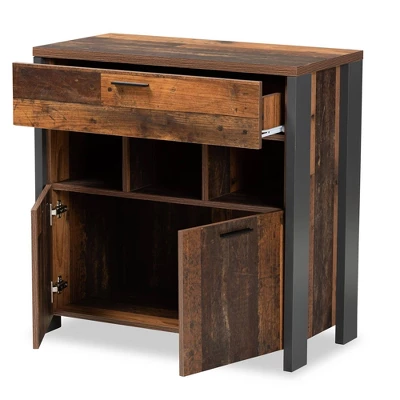 Ranger Two-Tone And Wood 1 Drawer Sideboard Buffet Rustic Brown/Gray - Baxton Studio - Image 2