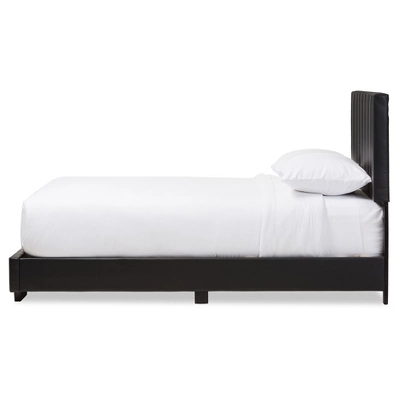 Full Atlas Modern And Contemporary Faux Leather Platform Bed Black - Baxton Studio
