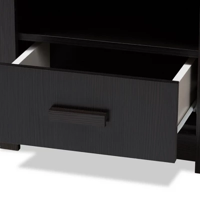 Bienna Modern And Contemporary Finished 1 Drawer Nightstand Dark Brown - Baxton Studio - Image 5