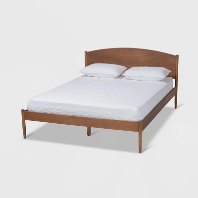 Leanora Wood Platform Bed Ash Walnut - Baxton Studio - Image 11